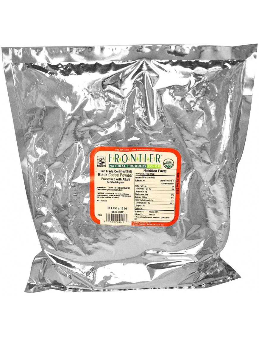 Frontier Natural Products Black Cocoa Powder Organic (1 Pack)
